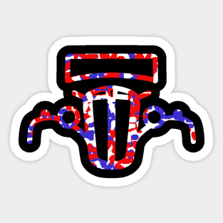 Red White Blue Camo classic car Sticker